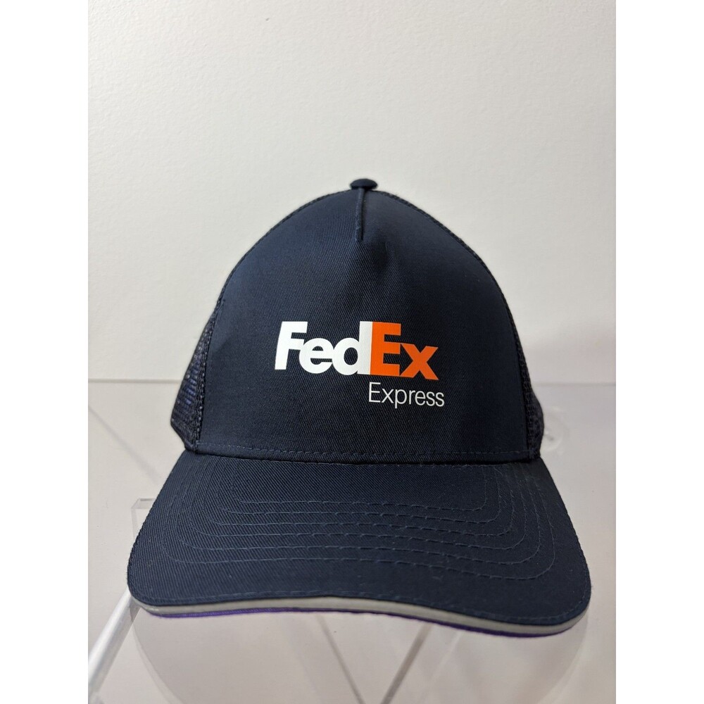Vintage Fedex Express Adjustable Hat Adult One Size Dark Navy Purple Orange